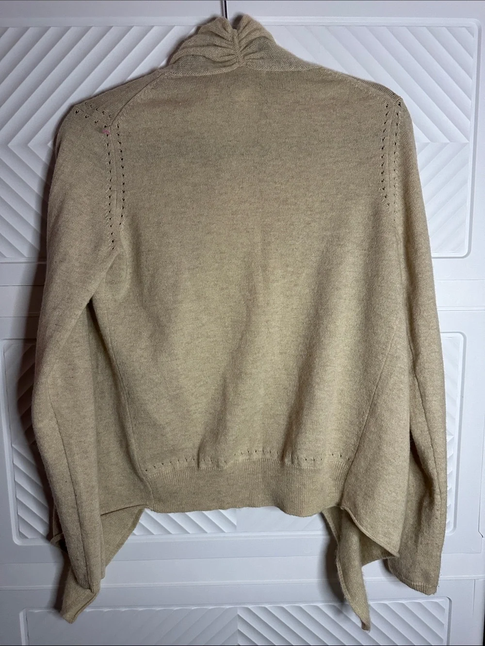 Banana Republic Beige Open-Front Draped Cardigan 100% Cashmere